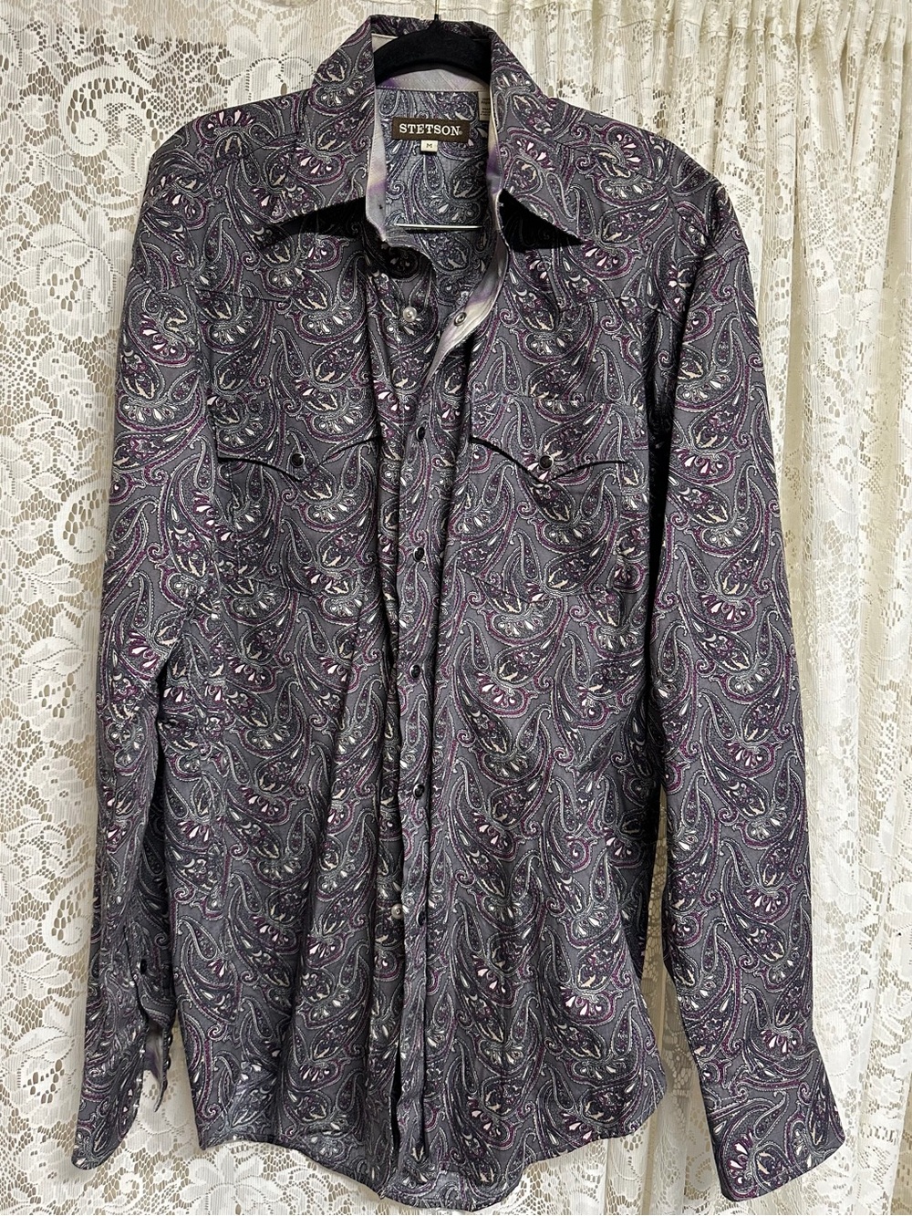 Men’s Stetson Smoke Paisley Button Down Shirt